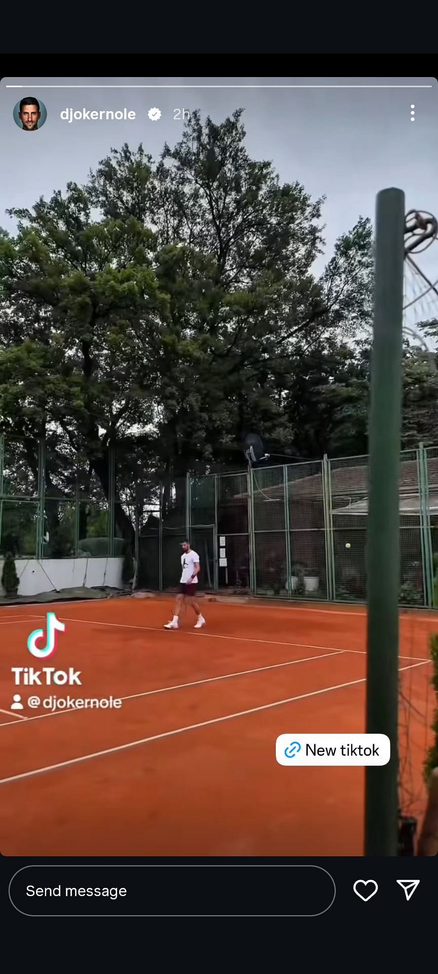 Novak Djokovic's Story - Via Instagram/@djokernole